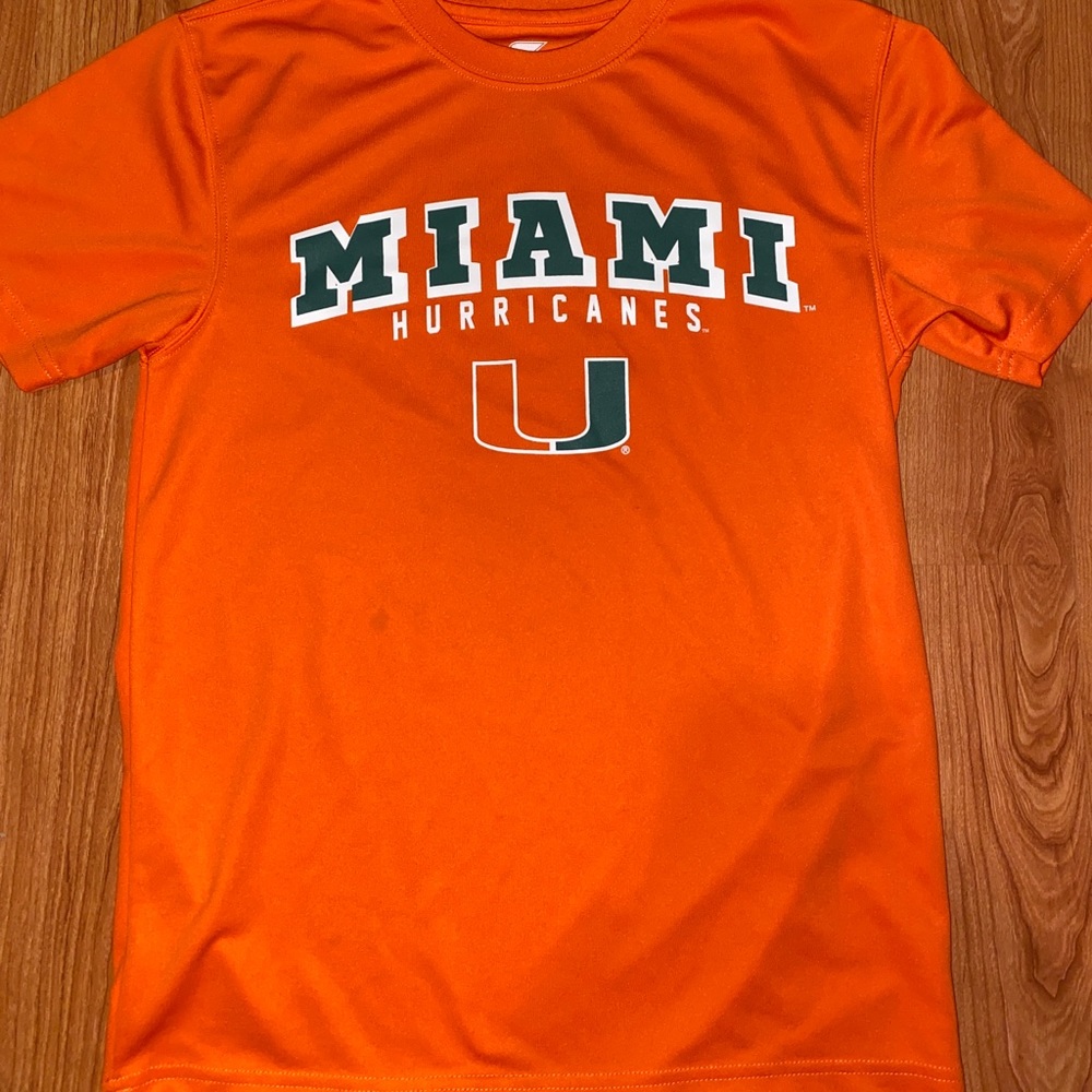 🧸miami hurricanes Shirt Boys Large(16-18) Men S
